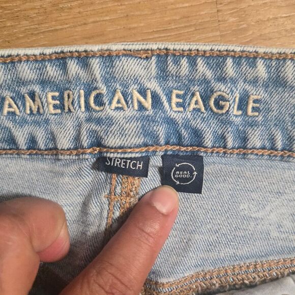 American Eagle Outfitters Shimmering Silver Flare Jeans - Picture 10 of 14